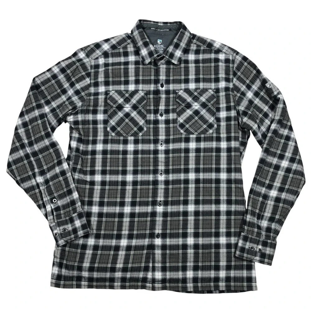 KUHL Dillingr Flannel Shirt Mens Medium Cotton Tencel‎ Long Sleeve Button Up